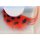 Eulenspiegel Wimpern Rote Federn mit schwarzen Punkten - SALE