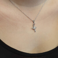 DV-Kette mit Anhänger „Ballerina Sprung“, Edelstahl mit Strass